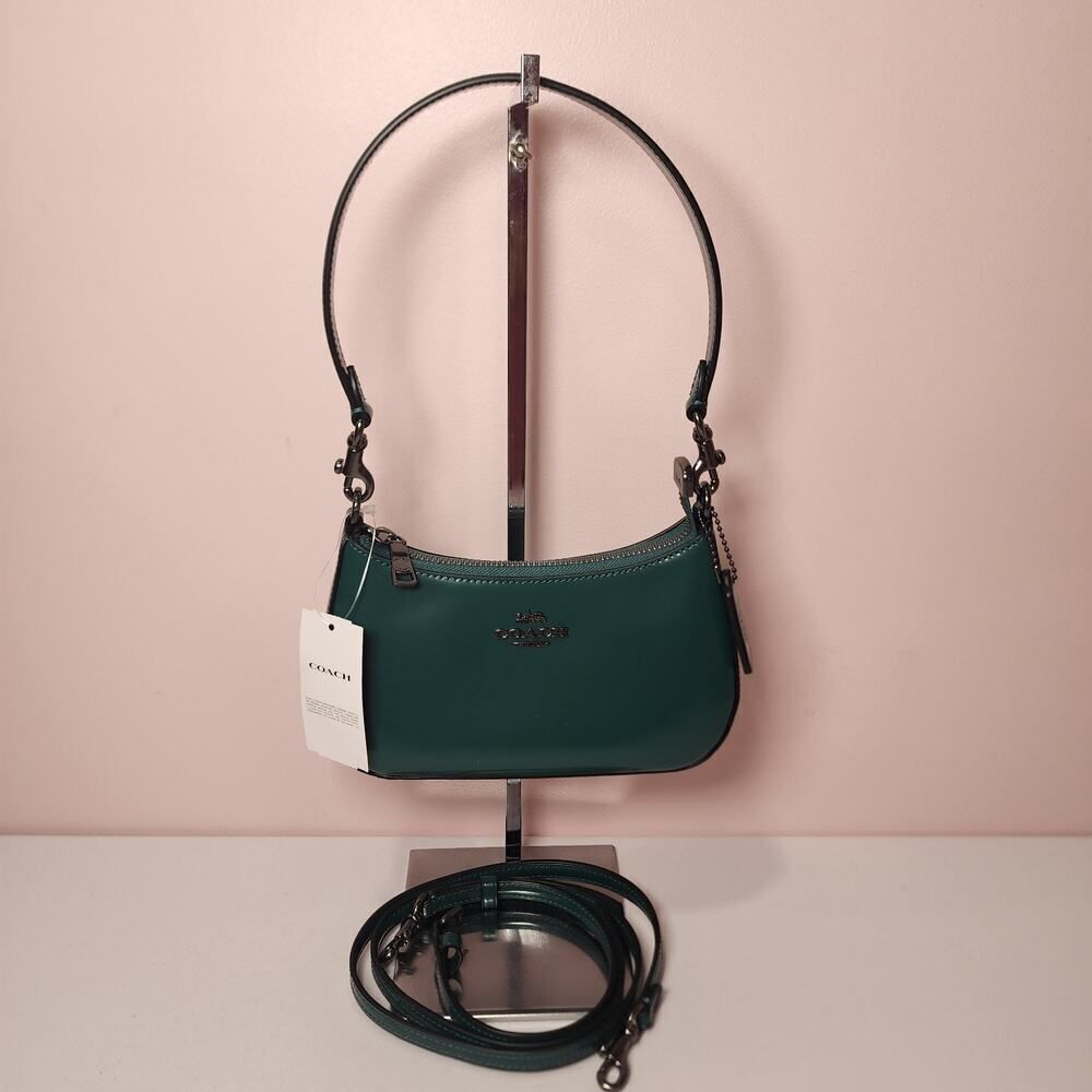 NWT Coach CW310 Teri MINI Leather Emerald Green Mini Crossbody Bag